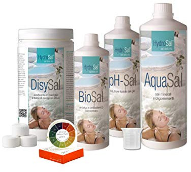 HydroSal Kit Oxi - Set di prodotti per il Trattamento dell'Acqua, a Base di Ossigeno Attivo con Acqua Termale, Ideale per Piscina e Spa Idromassaggio Rigida o Gonfiabile di Tutte le Marche
