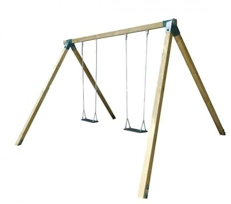 MASGAMES Vega Columpio de Madera con Asientos Planos homologado para HORECA