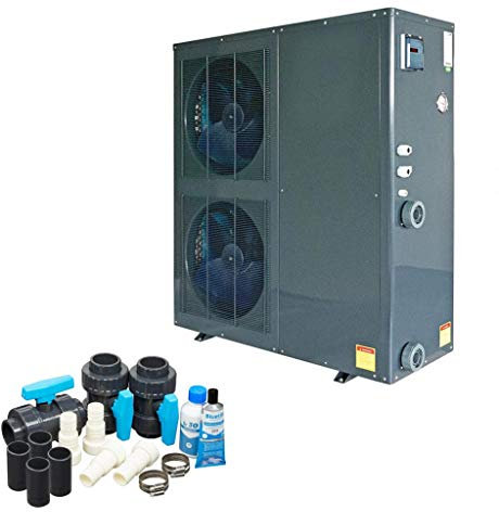well2wellness ON/Off Pool Wärmepumpe Mida.Quick 26 - Poolheizung mit Einer Heizkapazität bis 25,0 kW Plus Bypass Set Basic + Abdeckung