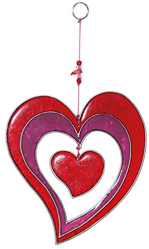 mitienda mit Liebe gemacht Fensterdeko Herz - Geschenk für Mama, Fensterschmuck Herzschmuck aus Resin, Suncatcher in Herzform, Geschenkidee