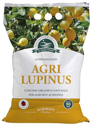 AGRILUPINUS 3 kg Il Paese Verde. Lupini macinati per agrumi e acidofile. Prodotto 100% naturale di origine vegetale. Consentito in agricoltura biologica.