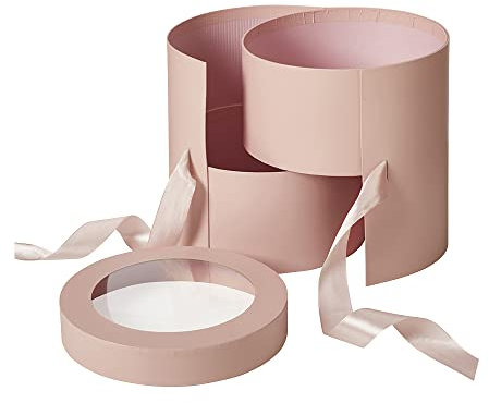 Runde Hutbox für Blumen, Samt-Rosen, für Blumen, runde Blumenboxen, Geschenk-Box, Valentinstags-Hüte, für Floristen, Ella gefüttert, runde Hutbox, Rosa