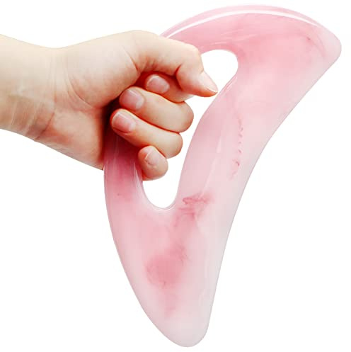 LONTOM Lymphatic Drainage Massager,Body Gua Sha,Cellulite Massager Tool,Rose Quartz Gua Sha,Lipedema Legs Treatment,Perineal Massage Tool,Jade Roller,Muscle Scraper,Beauty Tools for Neck Back Leg