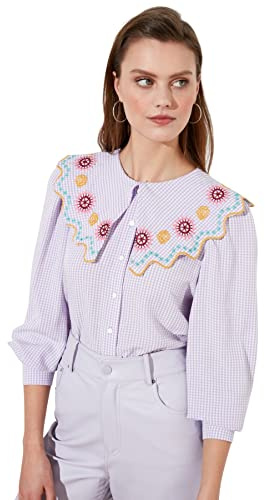 Trendyol Camicia da Donna Standard Regolare, Lilla, 70