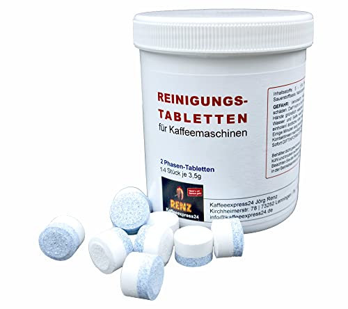 2-Phasen Reinigungstabletten à 3,5 g Reiniger Tabs kompatibel mit Jura Kaffeevollautomaten (14 Stück)