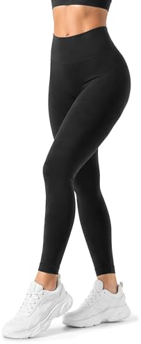 Risalti Leggings Donna Pancia Piatta Plus Coprente - Leggins a Vita Alta Contenitiva Elasticizzati in Microfibra, Leggins Sportivi Donna Opaco Senza Cuciture - Made in Italy - Taglia L/XL