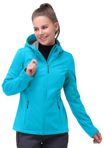 33,000ft Veste softshell pour femme, imperméable, coupe-vent, veste fonctionnelle, veste de course respirante, veste de cyclisme légère avec capuche pour la course, le cyclisme, la randonnée pour le