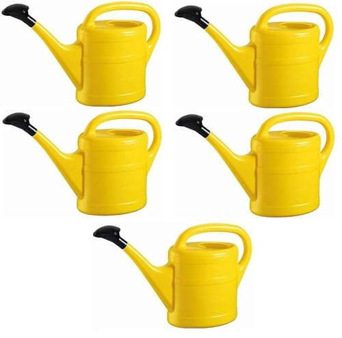5X Gießkanne 5L GELB + 1x KÜHLSCHRANKMAGNET! Gießkannen Kunststoff für groß & klein, Garten & Zimmerpflanzen Gieskanne Gieskannen Giesskanne 5 Liter Watering Can Kinder Zimmergießkanne