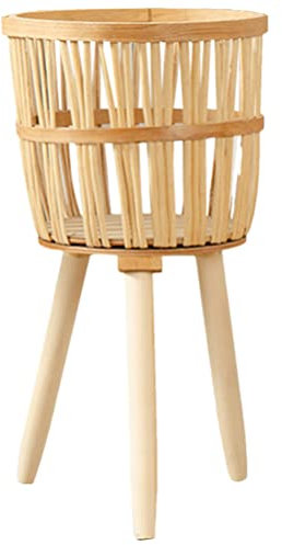 Portapiante Intrecciato Portafiori Intrecciato In Bambù Alto Boho Vaso Da Fiori Rialzato Porta Piante Espositore Con Gambe for Soggiorno Giardino Balcone Interno Esterno Cachi 44X23CM ( Color : Khaki