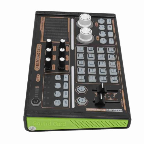 DJ18 Live-Soundkarte, Klanganpassung, Multieffekt, Verbindung, Geräuschunterdrückung, Abtastrate: 48 KHz, Nutzungsszenarien: Zuhause, Draußen, Batteriekapazität 2000 MAh