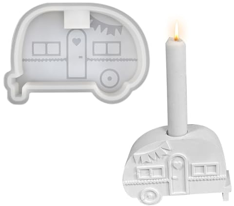 Camping Bus Silikonform Kerzenhalter, Auto Gießform,Handgefertigte Seife | Campingbus-Silikonform für Kerzen, Seifen und Deko,Flexibel, Langlebig, leicht reinigbar,Ideal für kreative DIY-Projekte