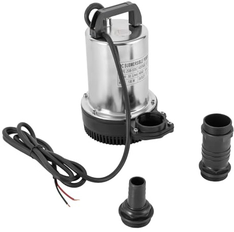 PUDLOR Schmutzwasserpumpe, 6000L/H 160W Fäkalienpumpe Tauchpumpe Schmutzwasser Abwasserpumpe mit Stummschalten für landwirtschaftliche Bewässerung Dörfer und Häuser, Kein Netzstecker