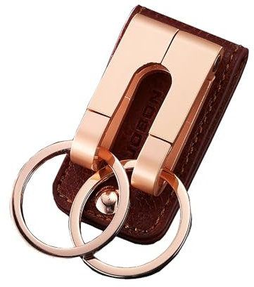 VKEID Schlüsselanhänger Schlüsselanhänger mit Gürtel for Tragen, kreativer Schlüsselanhänger for Aufhängen an der Taille, unabhängiger Doppelring for das Auto für Damen und Herren(Gold)