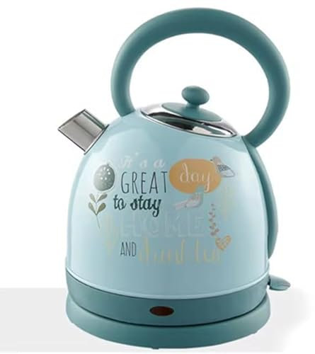 Yiustldd Bollitore Elettrico in Ceramica Senza Fili, teiera retrò da 1,7 Litri per tè, caffè, zuppa, Farina d'avena - Tecnologia di ebollizione Rapida