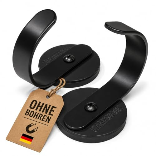 Campnetic magnetische Haken im 2er Set klein - Magnethaken für Kastenwagen, Vanlife, Camping - gummierte Magnet Haken - Camper Zubehör - Offroad Zubehör - Camping Gadget inkl. Aufbewahrungsbeutel