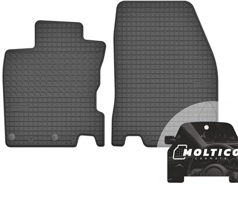 moto-MOLTICO Vorne Gummimatten Auto, 2-teiliges Set, Allwetter Gummi Fußmatten, Antirutsch & Wasserfest Autoteppiche - passend für Nissan Qashqai III 2020-