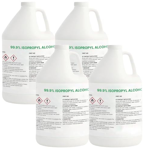 99.9% Pure Isopropyl Alcohol, 99.9 Percent IPA 4 Gallons, USP Grade, Made in The USA (4 * 1 Gallon, 512 fl oz)