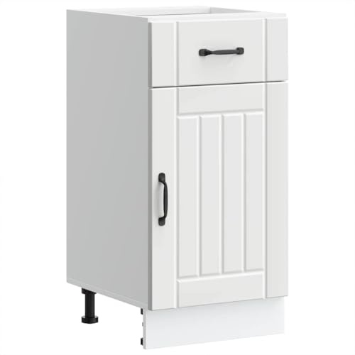 vidaXL Kitchen Base Cabinet Lucca White Engineered Wood, sink base cabinet, base kitchen cabinet with drawer, sink base unit