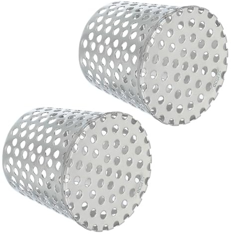 PATIKIL Gutter Guard Filter 3-2.4, 2 Pcs 75x60mm PVC Termination Cap Mesh Screen Roof Vent Cover Stainless Steel Conical Exhaust Pipe Downspout Guard Filter Strainer for Downspout