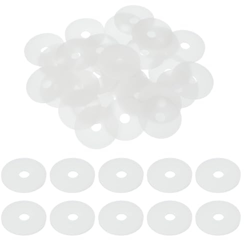 sourcing map Lot de 30 rondelles plates M9 en silicone - 9 mm x 40 mm x 2 mm d'épaisseur - Œillets unis en plastique - Pour tuyau d'eau, blanc
