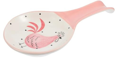 # Poggiamestolo in ceramica per piano cottura, in porcellana, grande poggiamestolo per bancone da cucina, poggia utensili per cucchiaio, spatola, decorazione moderna per la cucina (rosa, taglia unica)