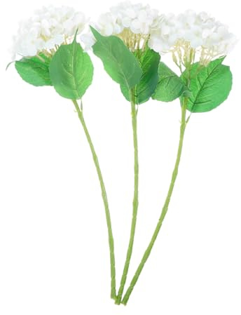 ULTECHNOVO 3pièces Décoration De Table avec Artificiels Réalistes Tiges Floraux Blanches pour Centre De Table De Mariage Salon Et Bureau