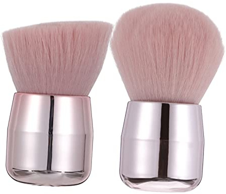 LIFKOME Mushroom Shape Makeup Brushes 2pcs Retractable Face Powder Blush Foundation Brush Soft Cosmetic Tools for Travel and Daily Face Makeup