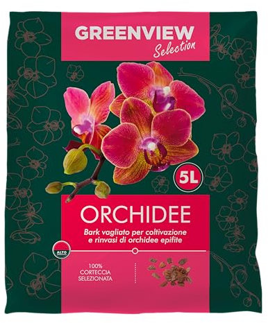 BERARDI | Greenview Selection Profi Orchideenerde Kalibrierte Rinde 15-25mm 5L mit wasserlöslicher NPK