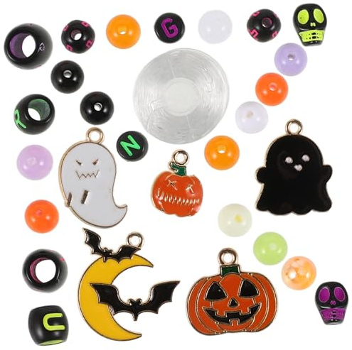 jojofuny Halloween Perlen Set für Diy Schmuck Acryl Charms Anhänger Bastelmaterial für Armbänder Ohrringe für Halloween Dekorationen