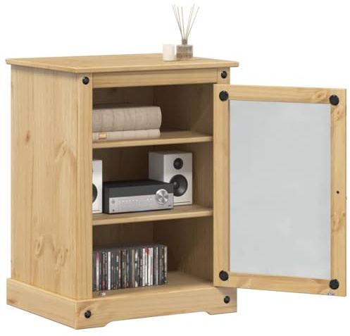 WEMYUFURN Medienschrank Corona tv kommode wohnzimmerschrank tv Cabinet Couchtisch 60x50x82 cm Massivholz Kiefer