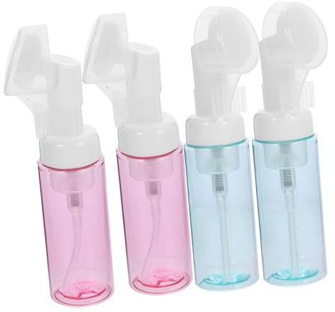 WRITWAA 4 pezzi Dispenser Schiuma Ricaricabili Trasparenti Bottiglie Portatili per Shampoo Lozione e Detergente Compatti e Leggeri per Viaggi e