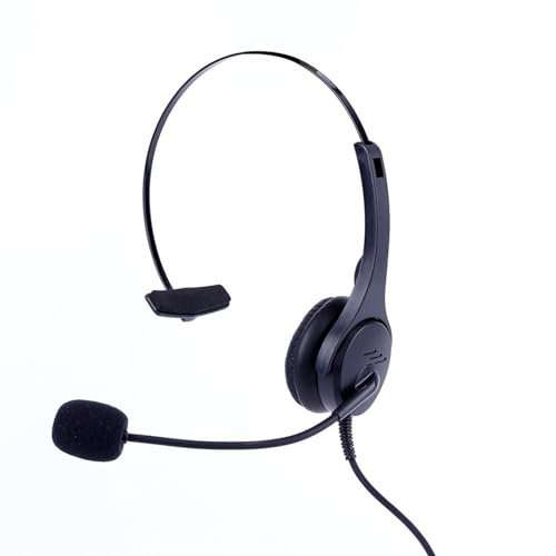 Qsvbeeqj CADED Centre d'appel Réduction du bruit RJ9 Casque avec microphone Bureau fixe pour ordinateur/PC/ordinateur portable Utilisation