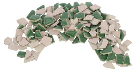 Unregelmäßige Keramik Mosaikfliesen Grün, 1 Packung, 400g