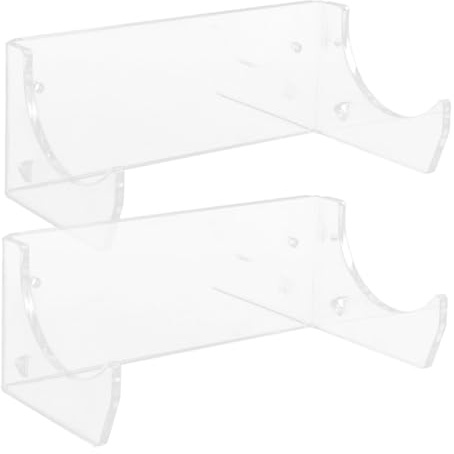 Veemoon 2pcs Transparent Wall-mounted Rolling Pin Storage Racks Kitchen Holder Organizer Stable Rolling Pin Stand for Home and Restaurant Use