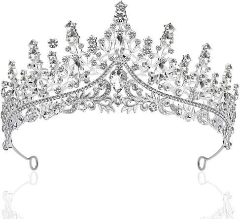 QGGTQG Krone Damen, Tiara Hochzeit, Diadem Hochzeit, Prinzessin Krone, Krone Braut, Kristallkrone Strass Krone für Geburtstag Party, Brautparty, Karneval, Prinzessin Krone Kostüm Usw