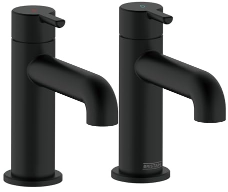Bristan Altum Bathroom Taps, Black Pillar Basin taps | AL 1/2 BLK, Modern design, Bathroom sink taps, Matching bath taps available, Lifetime Cover