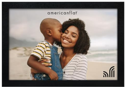 Americanflat 4x6 Magnetic Picture Frame for Refrigerator - Acrylic Panels with Strong Back Magnet - Magnetic Frames for Photos, Locker Decor, or Office Display - Black
