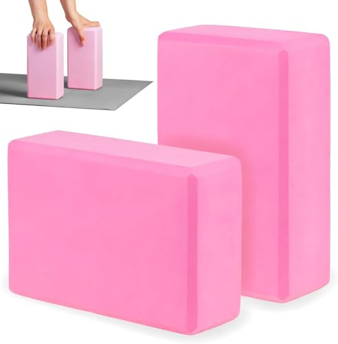 Set di mattoncini Yoga in schiuma EVA, leggeri e resistenti, antiscivolo, ideali per Pilates, stretching, meditazione e riabilitazione, Facili da pulire, adatti a principianti e avanzati