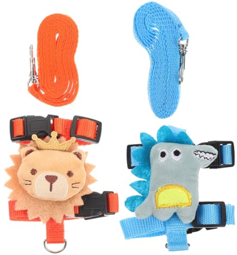 iplusmile 2 Stück Kaninchen Geschirr mit Leine Verstellbares Kleintier Zuggeschirr aus Verschleißfestem Material Cartoon Design Komfortabel für Kleine Haustiere Beim Spaziergang