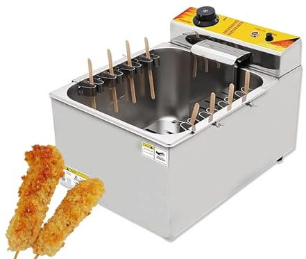 Friteuse Professionnelle Inox 1900w 12l Avec Robinet De Vidange, Idéale Pour Friture Corn Dogs, Frites, Wings, Et Autres Snacks | Friteuse Pour Restaurant Et Cuisine