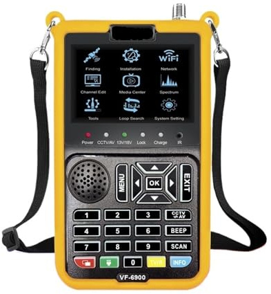 Cercatore Satellitare, VF-6900 Ricevitore TV satellitare DVB-S2 CCTV AHD&TVI&CVI Display telecamera HD Sat finder H.264 Misuratore TV satellitare