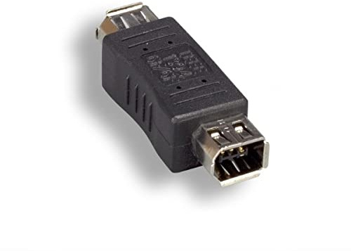KENTEK 6 Pin Female 6 Pin Female IEEE-1394A IEEE1394 Firewire iLINK DV Adapter Converter Changer Extender Coupler F/F 400 Mbps for PC MAC Black