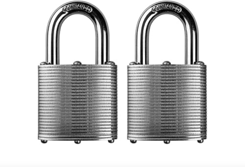 Heavy-Duty Stainless-Steel Commando Lock Padlock – 2 Pack- Military Grade Weatherproof Security Lock for Storage Shed, Garage, Lockers, Toolboxes, Construction Site Storage and More