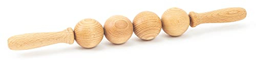 Tuuli Accessories Anti Cellulite Ball Massage Device Massager Roller with Handle Maderotherapy Wooden