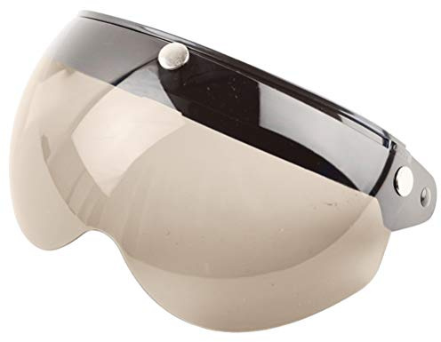 Jackallo Offenes Gesicht Motorradhelm Universal 3-Snap Retro Helm Visier Winddichter Sonnenschutz Halbgesichtiges Motorrad Helm Visier