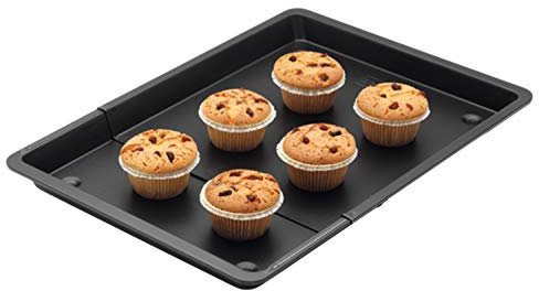 Teglia Estensibile da Forno compatibile con forno Aeg Electrolux Zanussi | Misura minima 38 cm - Misura massima 52 cm | Adatta a tutti i forni, antiaderente