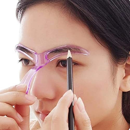 Pochoir à sourcils pour débutants, réutilisable, pour 3 minutes de maquillage (violet)