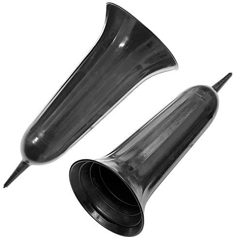 HAC24 2er Set Grabvase Kunststoff Schwarz 23 cm Grabschmuck Friedhofsvase mit Erdspieß Friedhof Blumenvase Grabdekoration Grab Vase Grabsteckvase