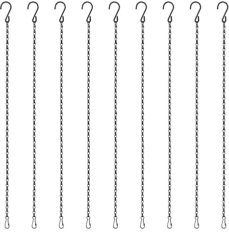 HONGECB Haken Blumentopfkette, Blumenampel Kette zum Aufhängen, Pflanzenhänger Metall, für Garten, Blumentöpfe, Laternen, Vogelkäfig, Billboard, 50 cm/9 Stück