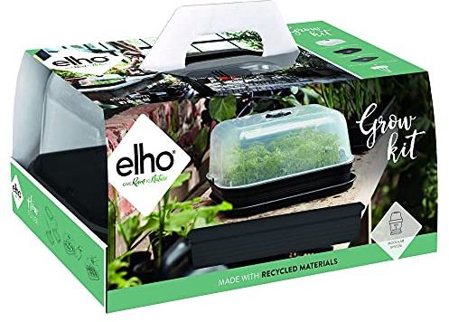Elho Green Basics Grow Kit Allin1 40 - Vaso da Coltivazione per Coltura E Raccolta - Ø 40.0 x H 19.9 cm - Nero/Living Black